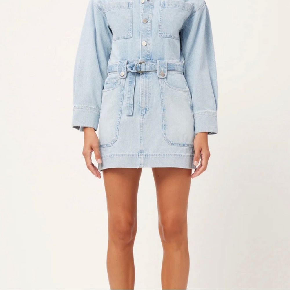 DL1961 Coletta Belted Denim Mini Shirt Dress - Picture 2 of 11